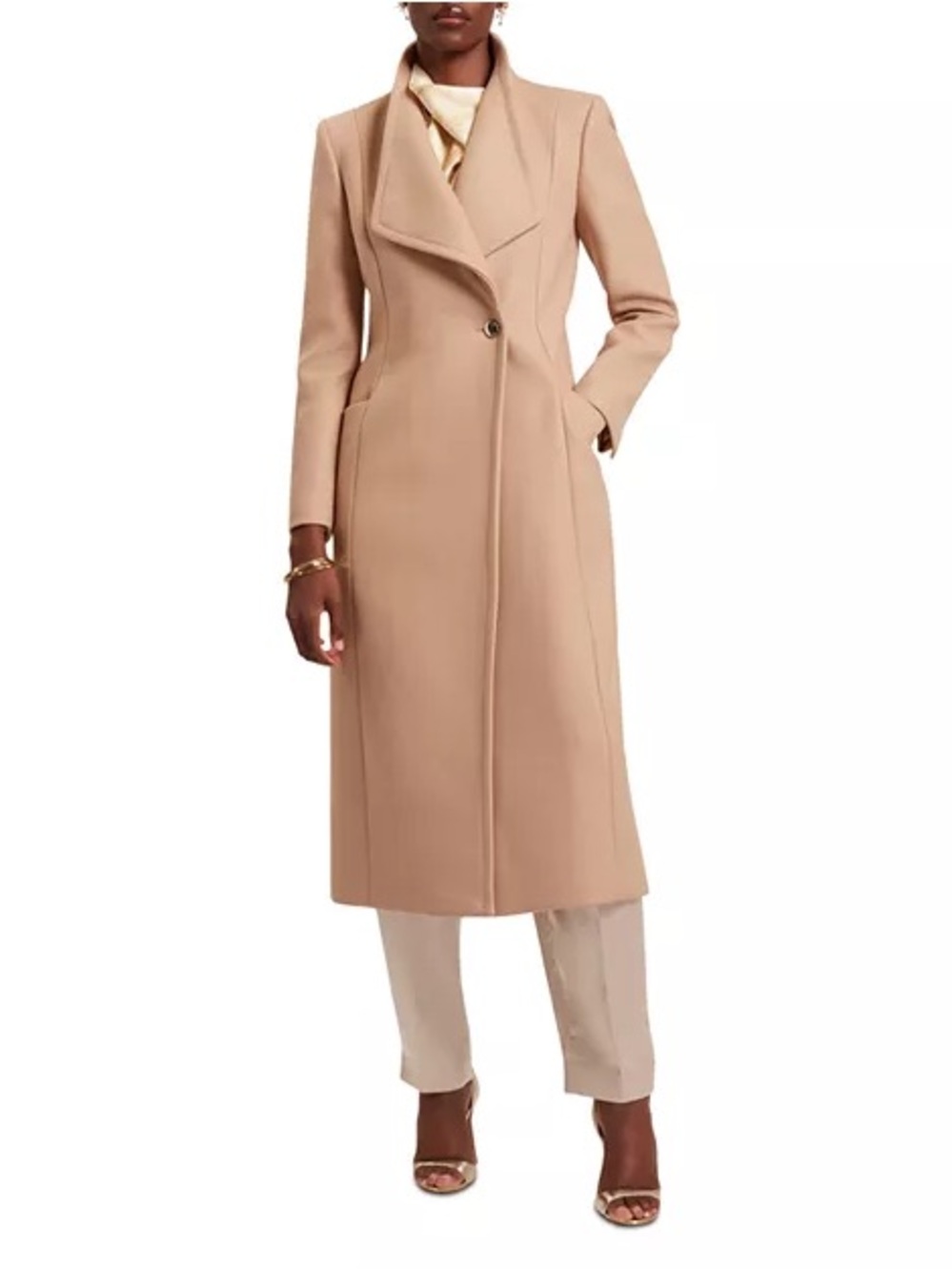 Ted Baker Mindee wool-blend long coat in camel Ted Size 5